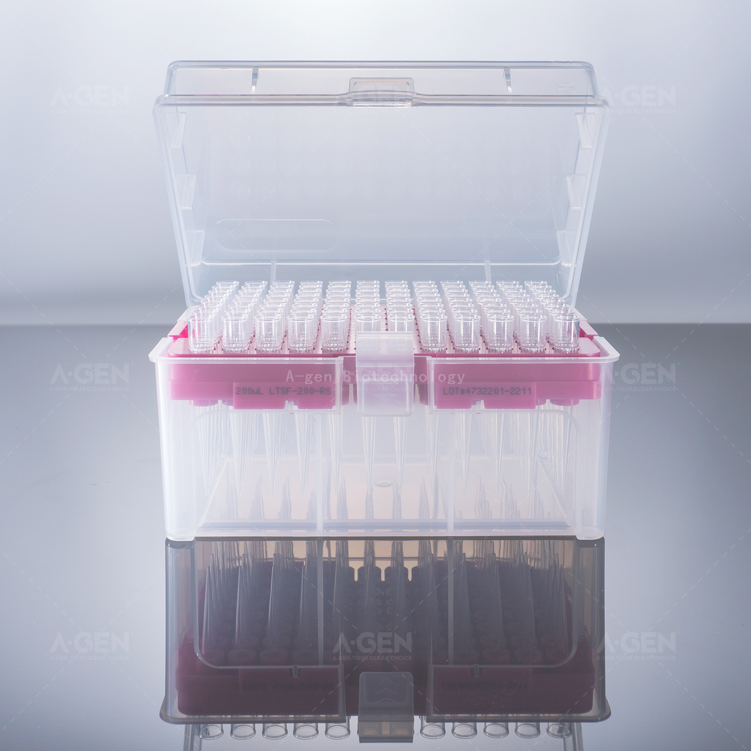 Sterilization 200uL Transparent Ranini LTS Filter Tip with Packed in Rack
