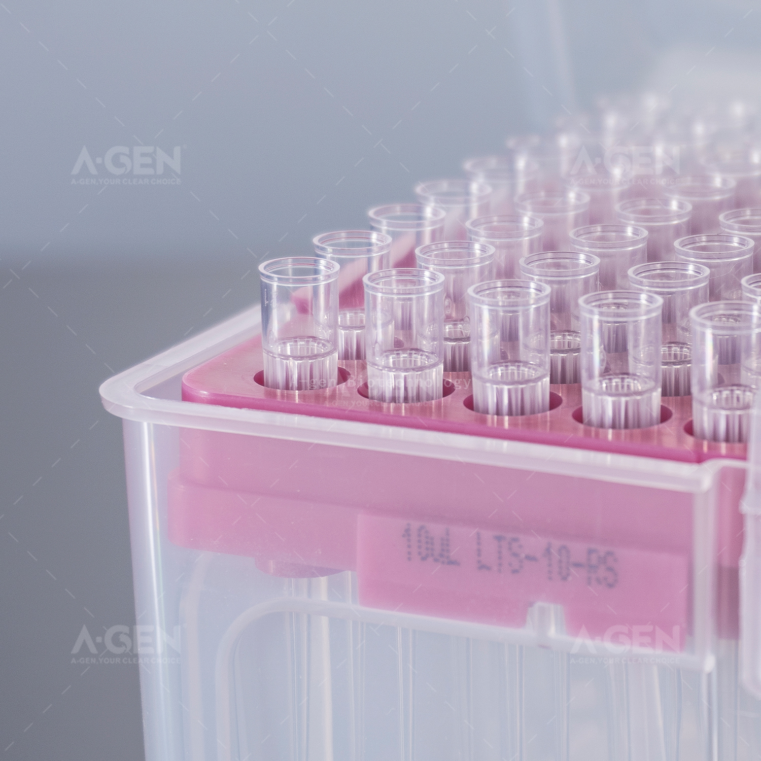 Sterilization 10uL Transparent Micropipette Tips Packed in Rack