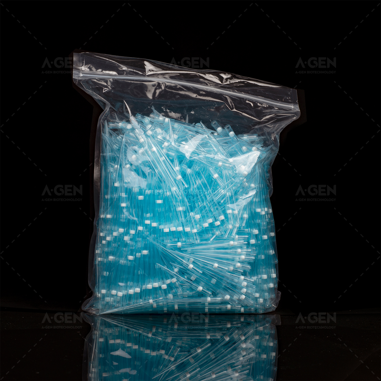 Non-filtered 1000μL Blue Transparent Pipette tips 